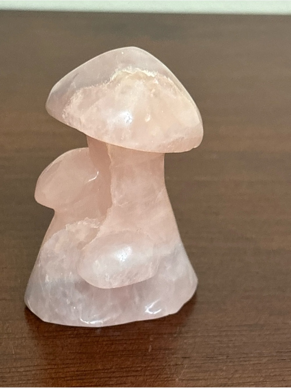 Hand carved polished rose quartz crystal mushroom Triple Stone Crystal Garden - Picture 5 of 8